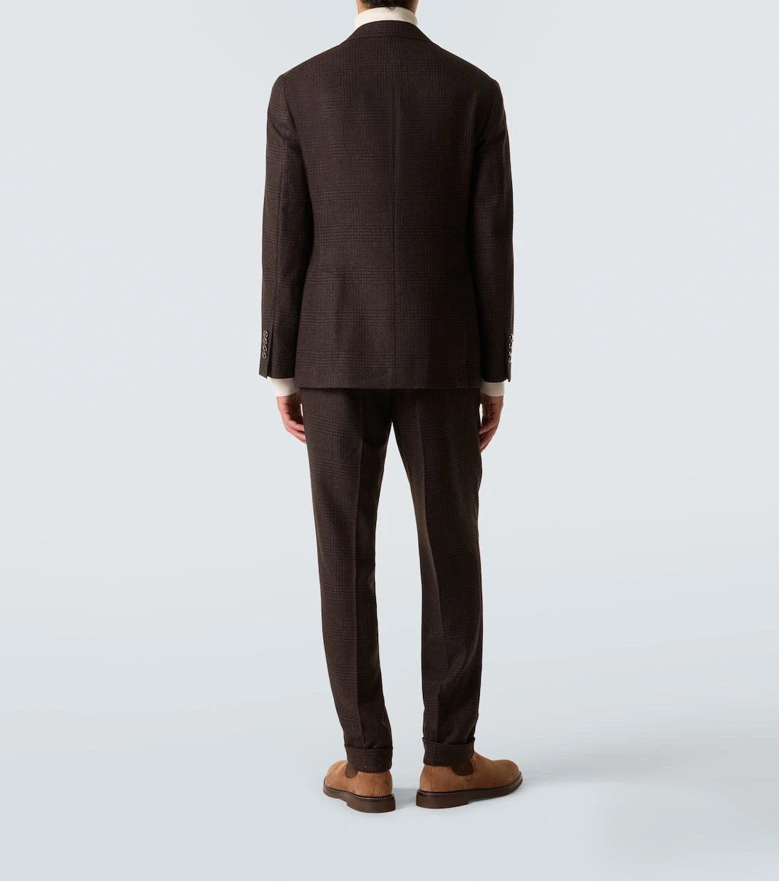 Brunello Cucinelli - Checked wool, cashmere, and silk twill suit