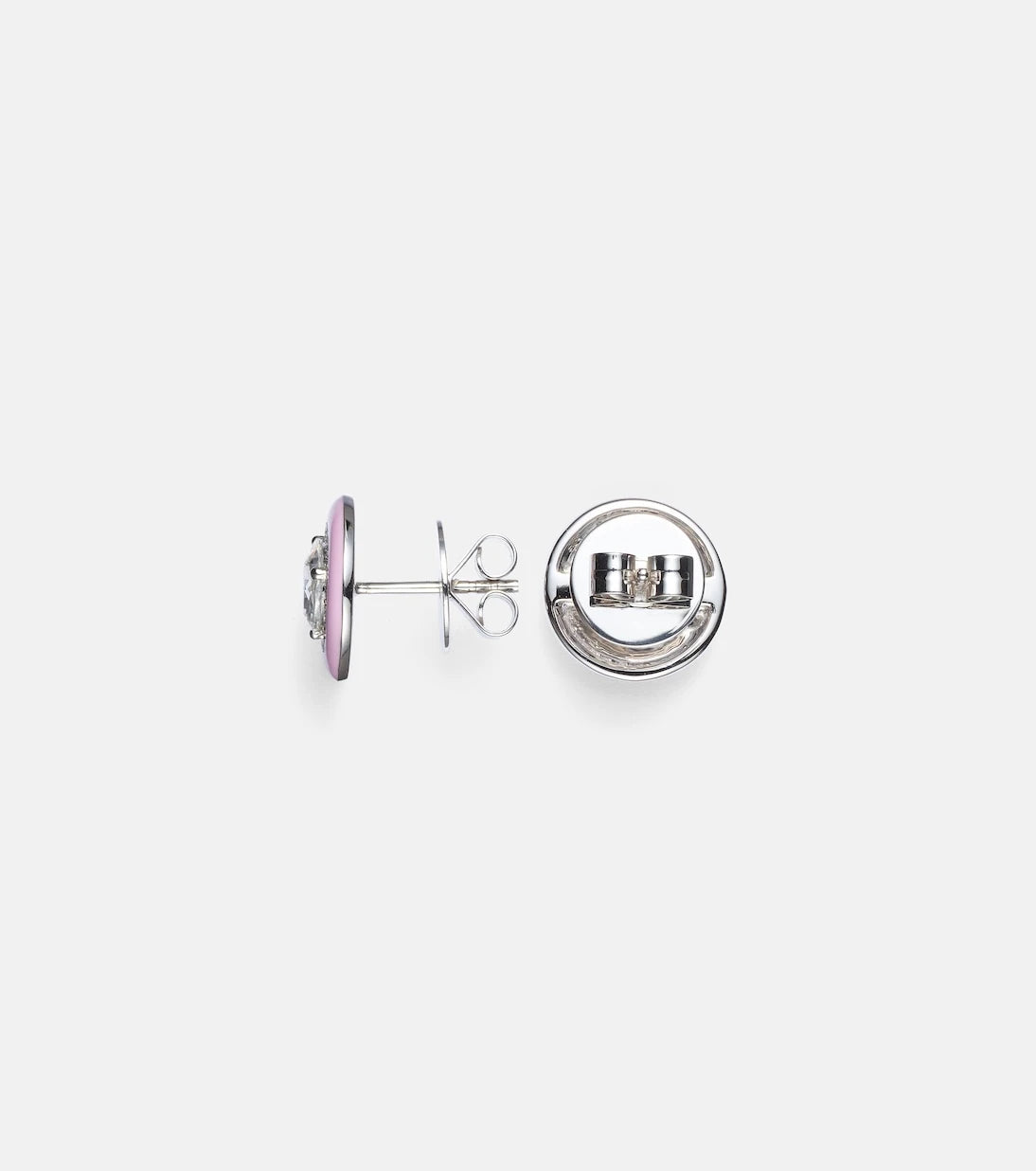 Kamyen - 18kt white gold earrings with diamonds