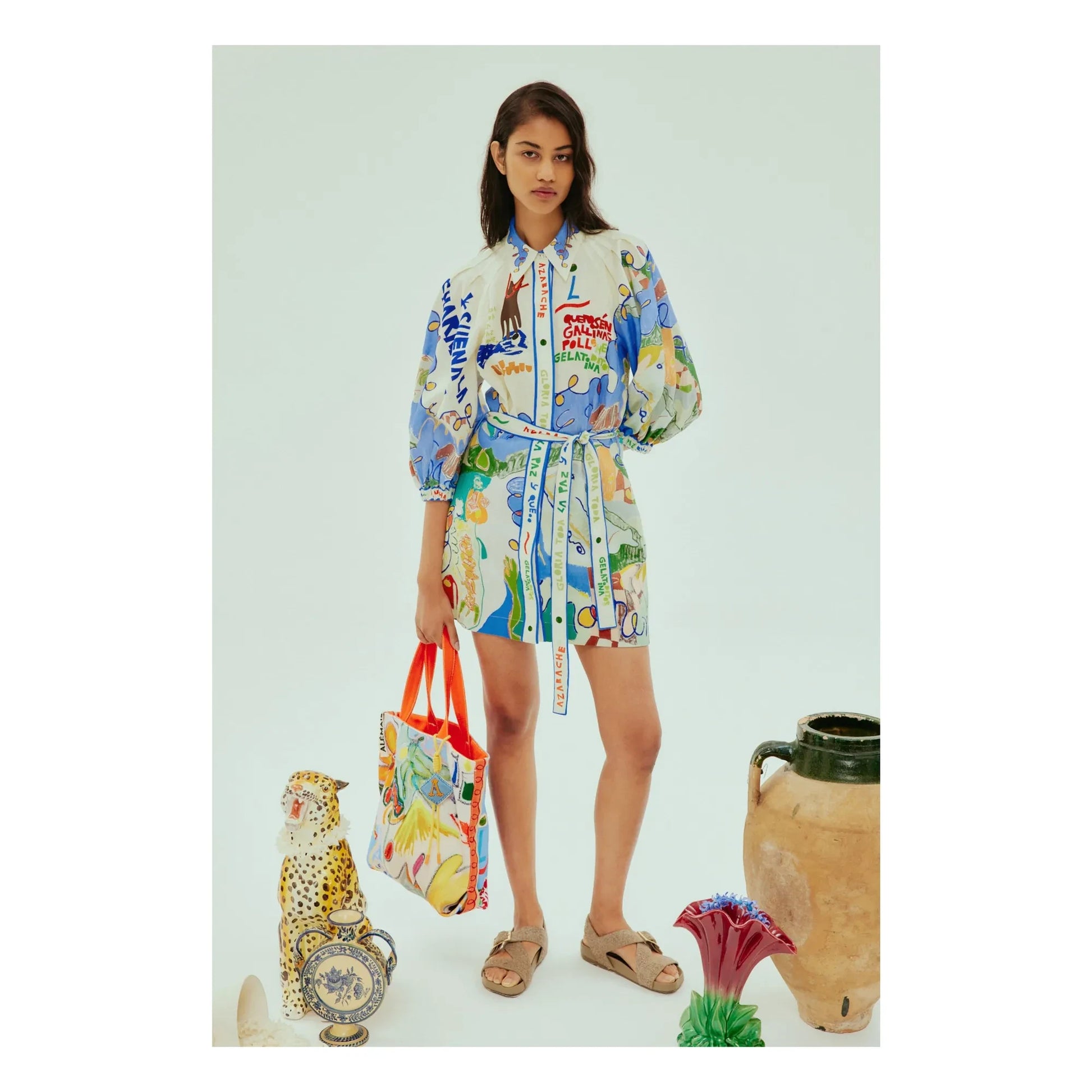 Alémais - Nadia Linen Short Dress | Blue