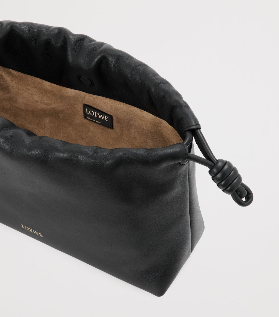 Black Medium Leather Flamenco Purse