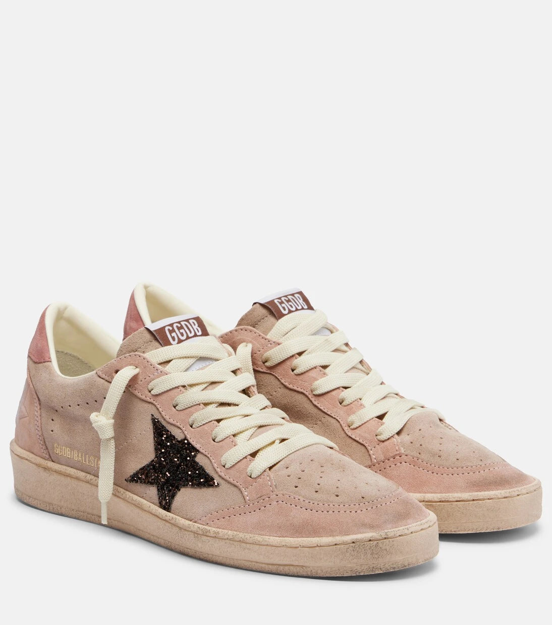 Golden Goose - حذاء سنيكرز Ball Star من جلد السويد اللامع