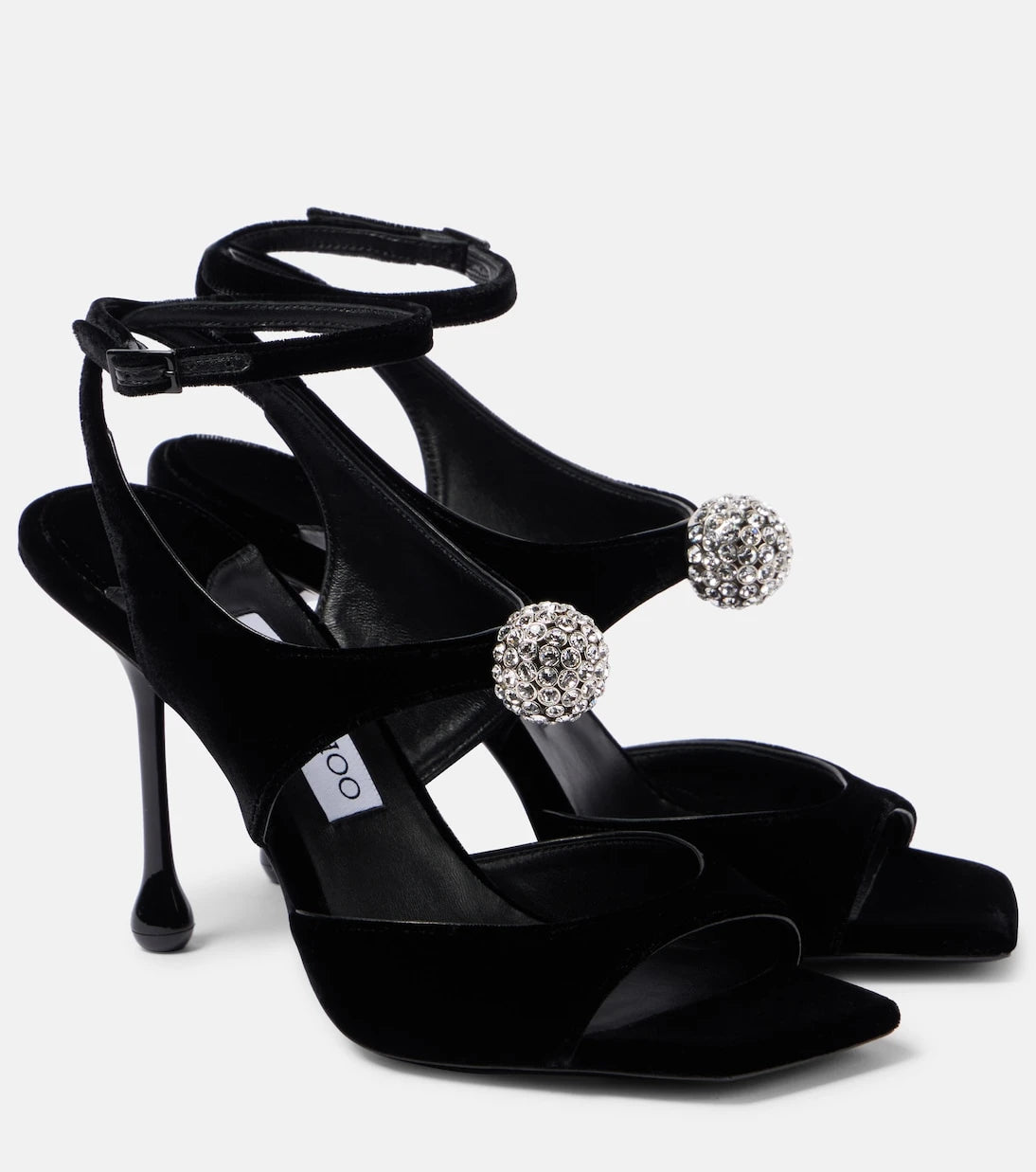 Jimmy Choo - Orb 95 embellished velvet sandals