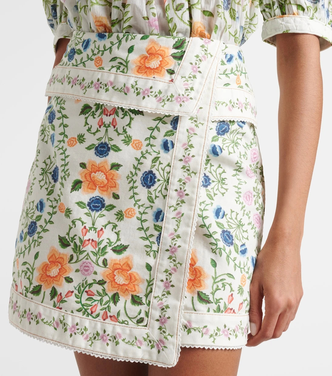 Farm Rio - Folk Floral cotton miniskirt
