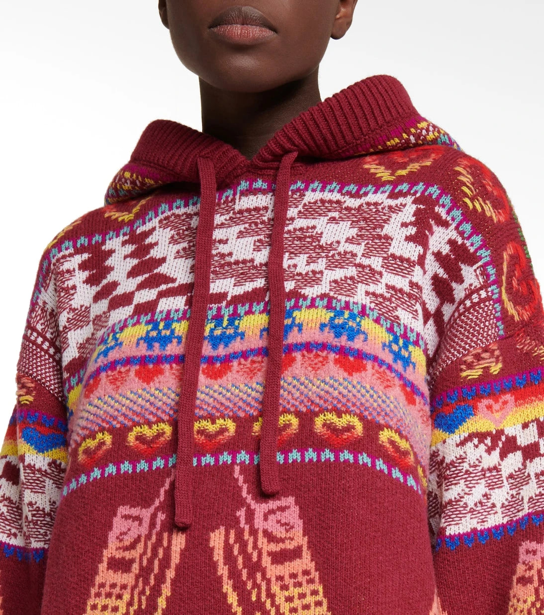 Stella McCartney - Intarsia wool-blend hoodie dress
