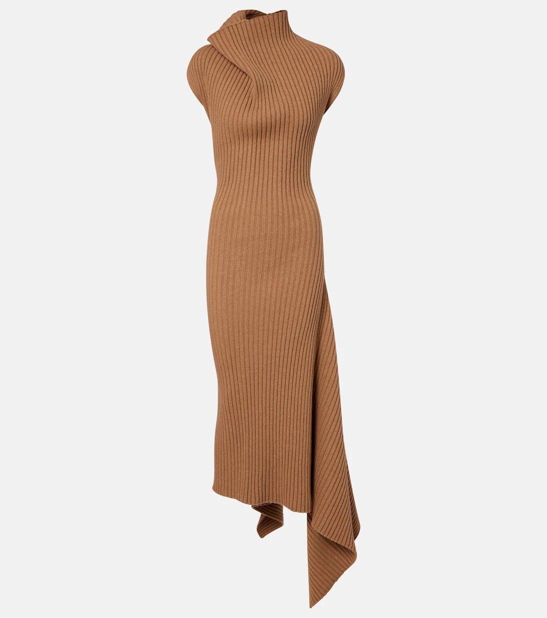 Victoria Beckham - Draped ribbed-knit wool-blend maxi dress