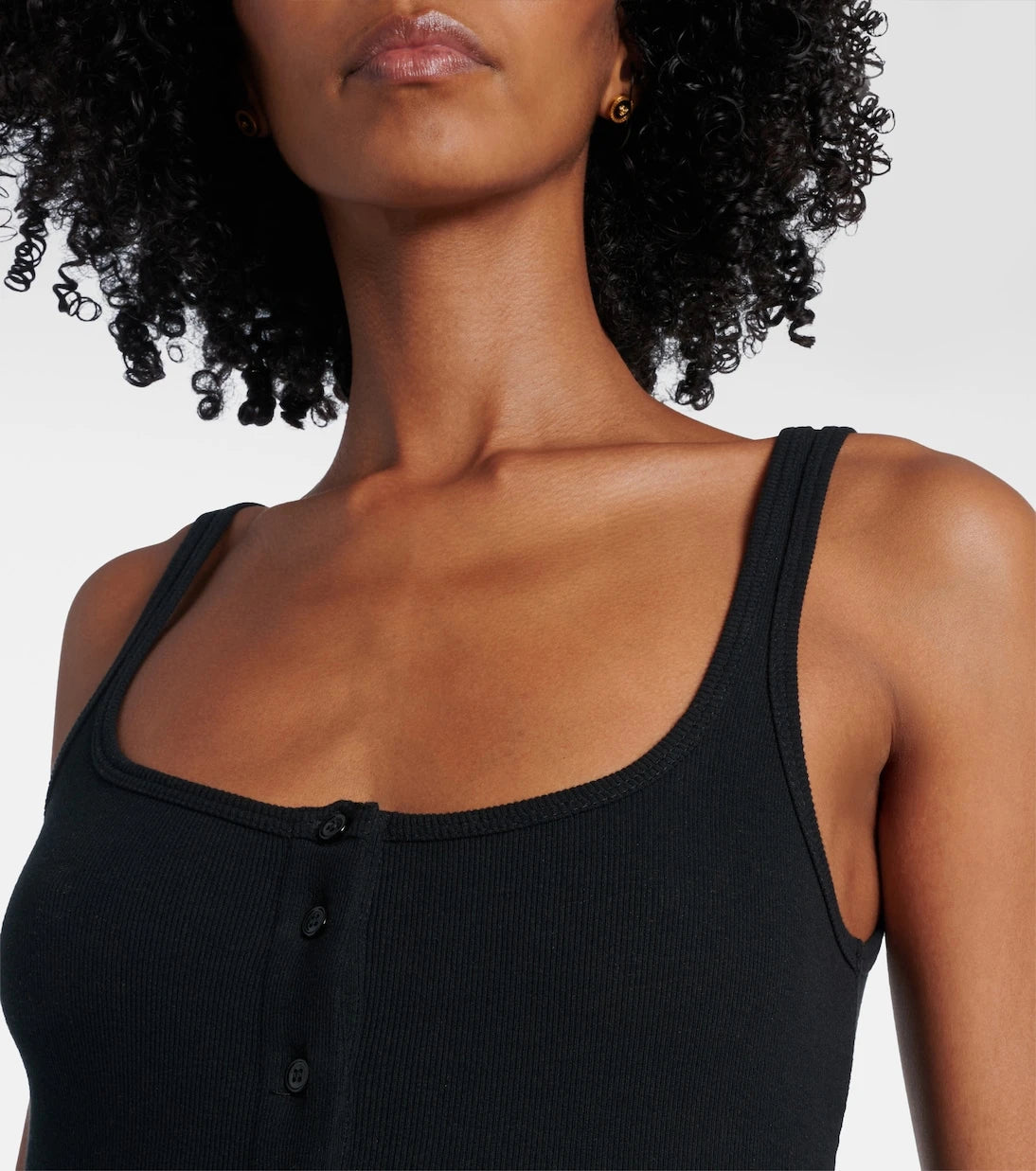 Versace - Ribbed-knit logo cotton-blend bodysuit