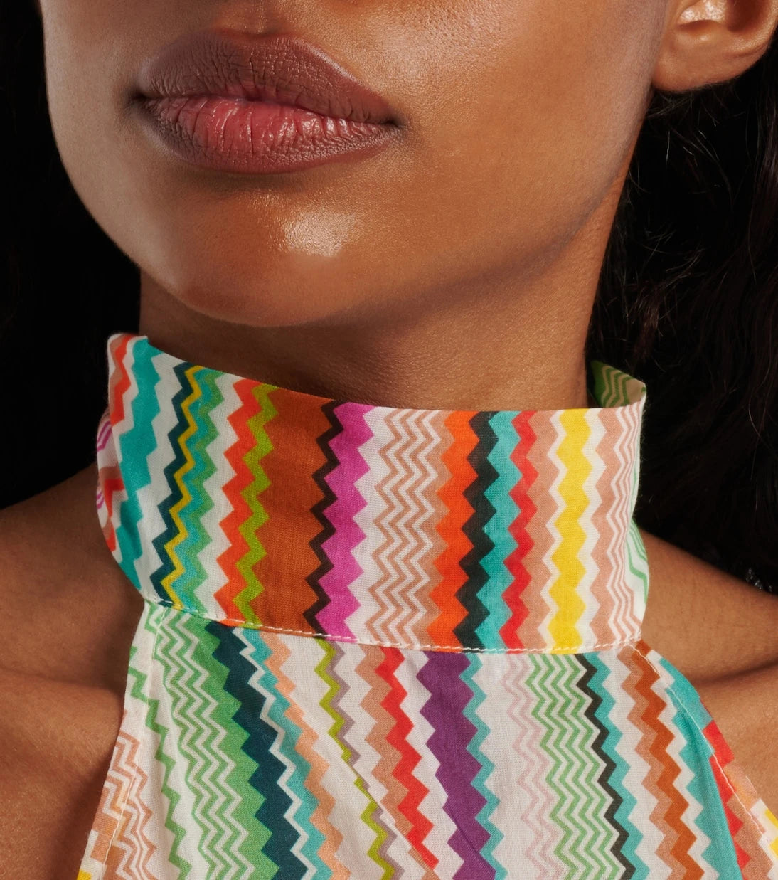 Missoni - توب ميسوني قطني وحريري مخطط بياقة هالتر