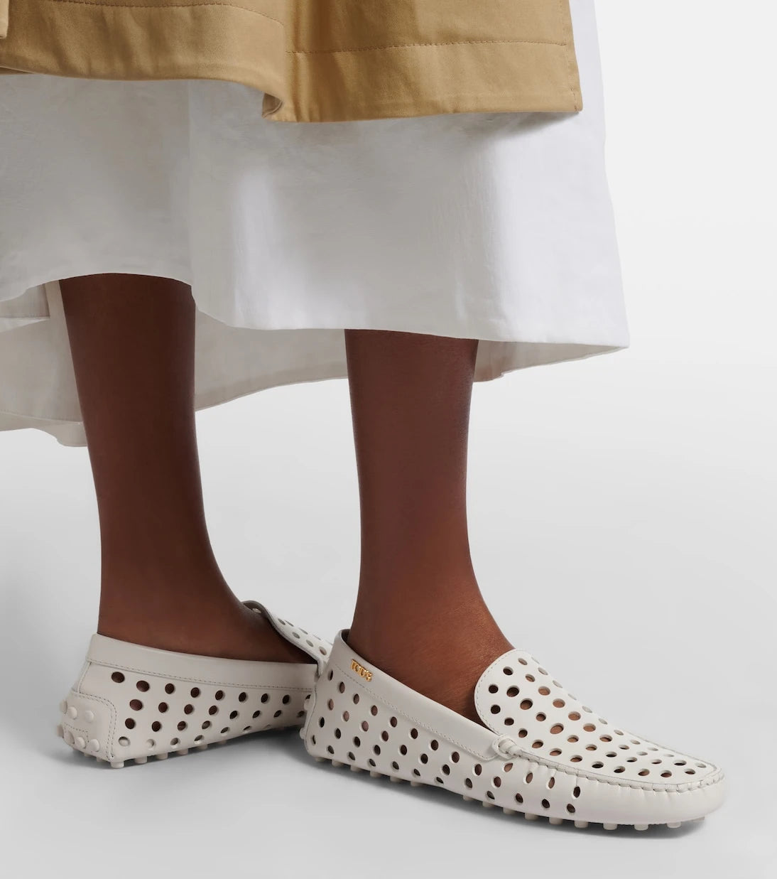 Tod's - Gommino perforated leather loafers