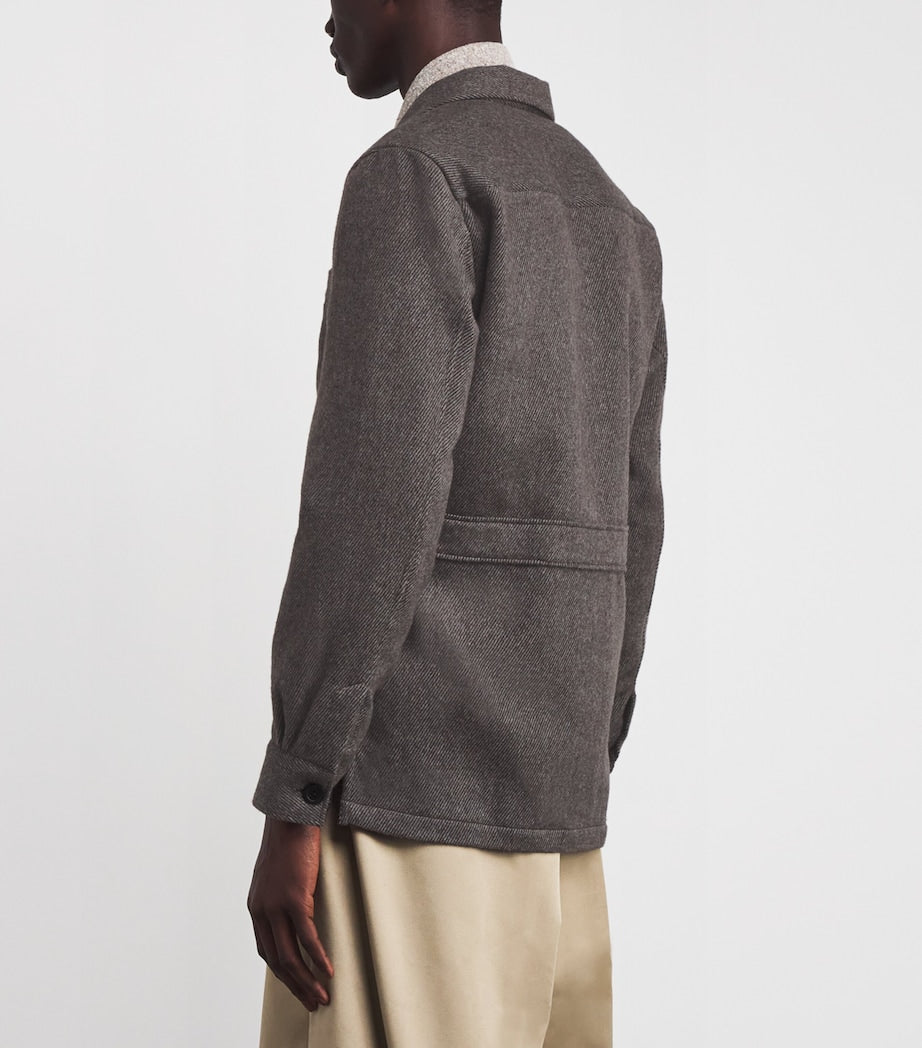 100HANDS Brown Cashmere Herringbone Jacket