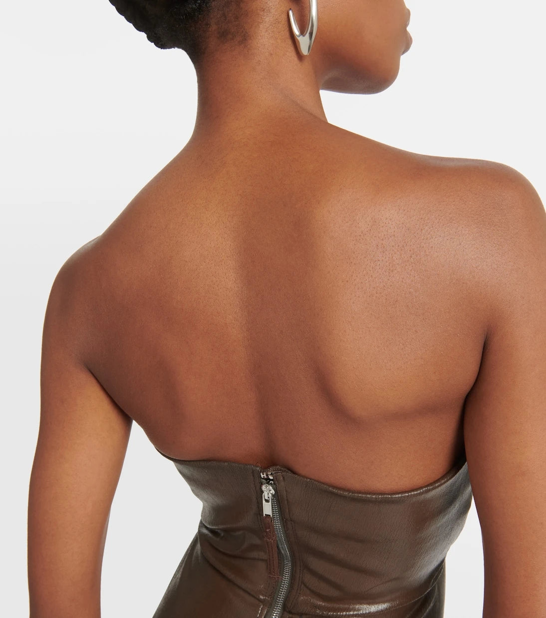 Rick Owens - Strapless coated denim gown