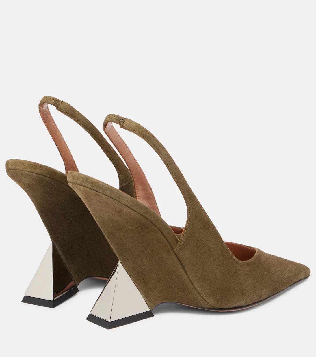 The Attico - Cheope 105 suede slingback pumps