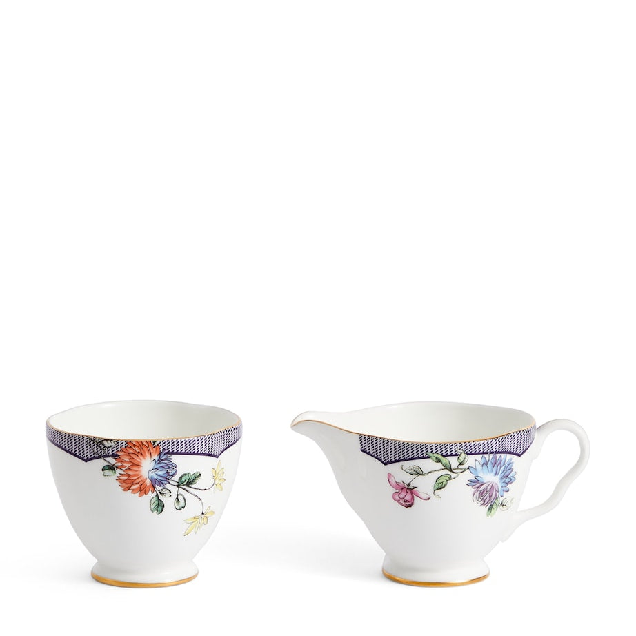 Fortune Sugar Bowl and Creamer Set