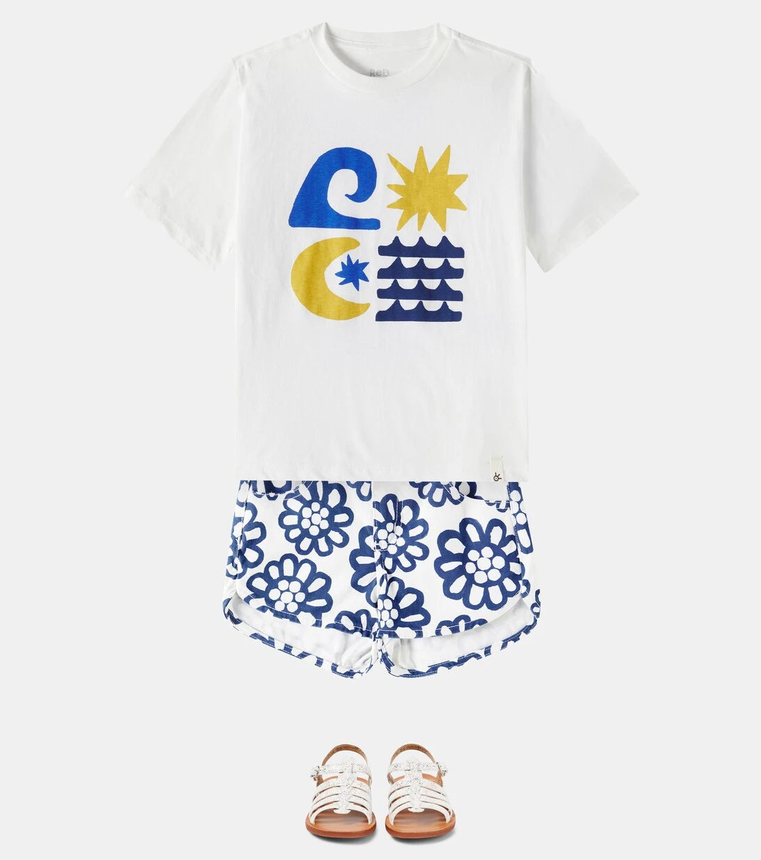 Fábula - Floral denim shorts
