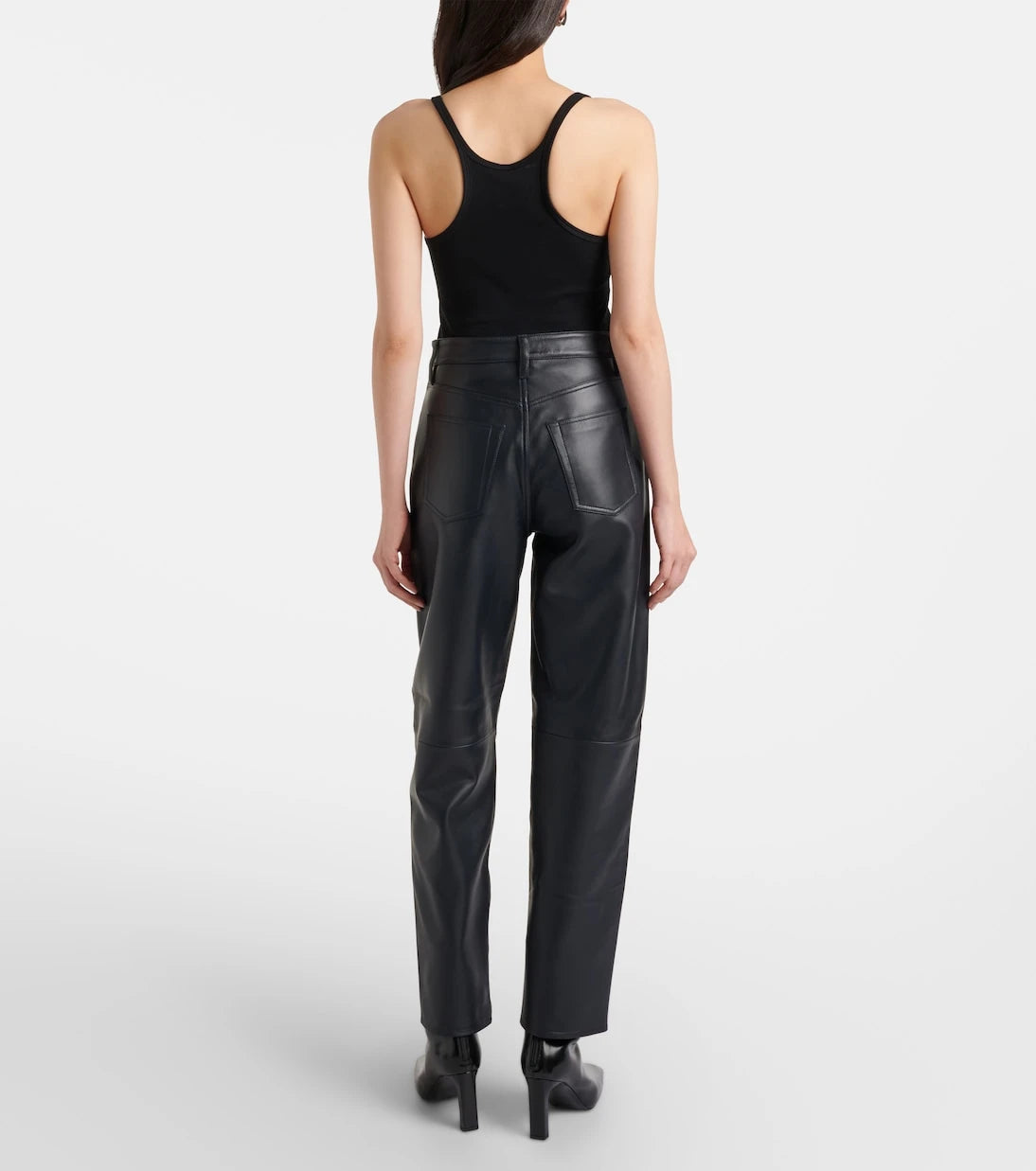 Frame - Neat leather straight pants