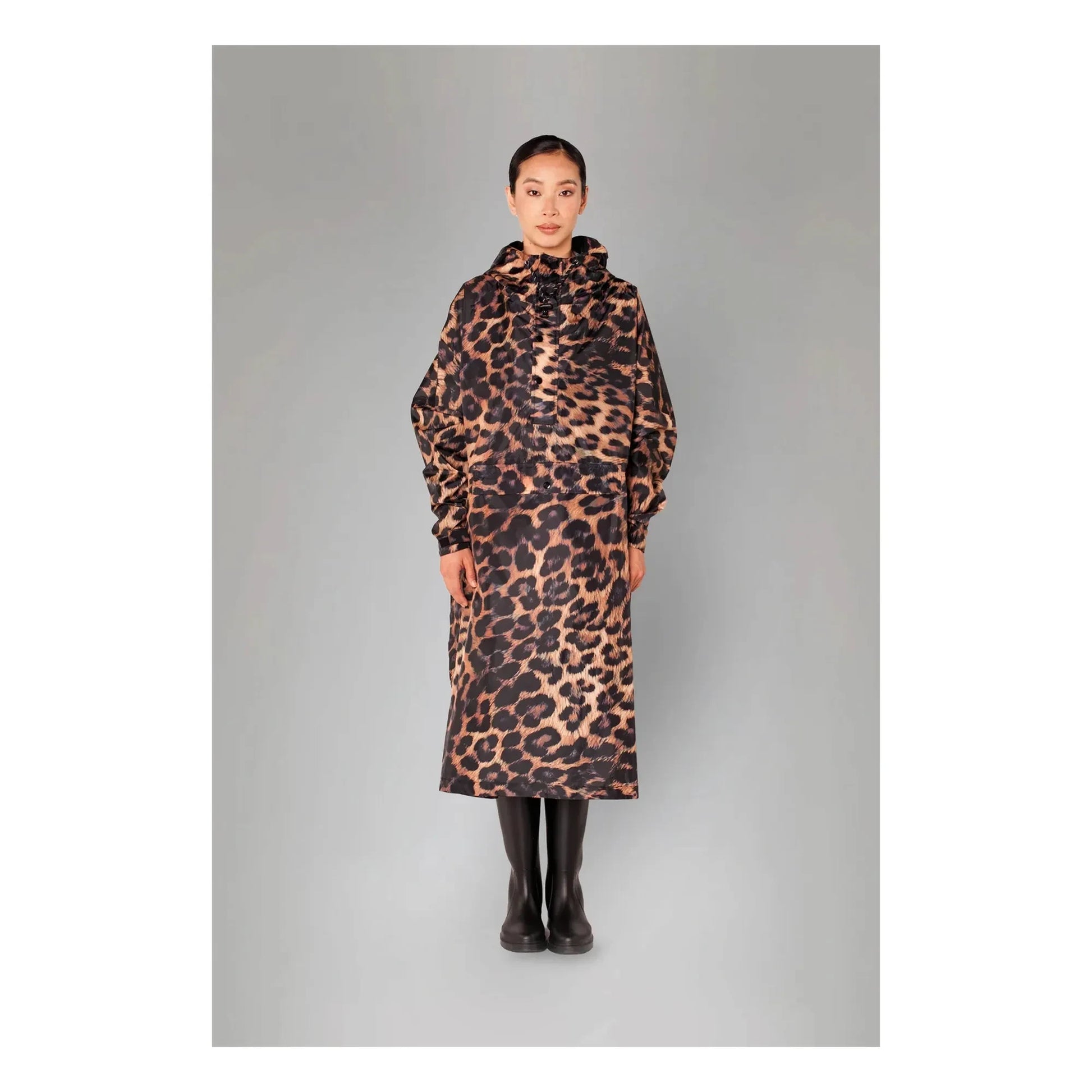 Rainkiss - Dark Leopard Waterproof Cape - Women's Collection | Brown
