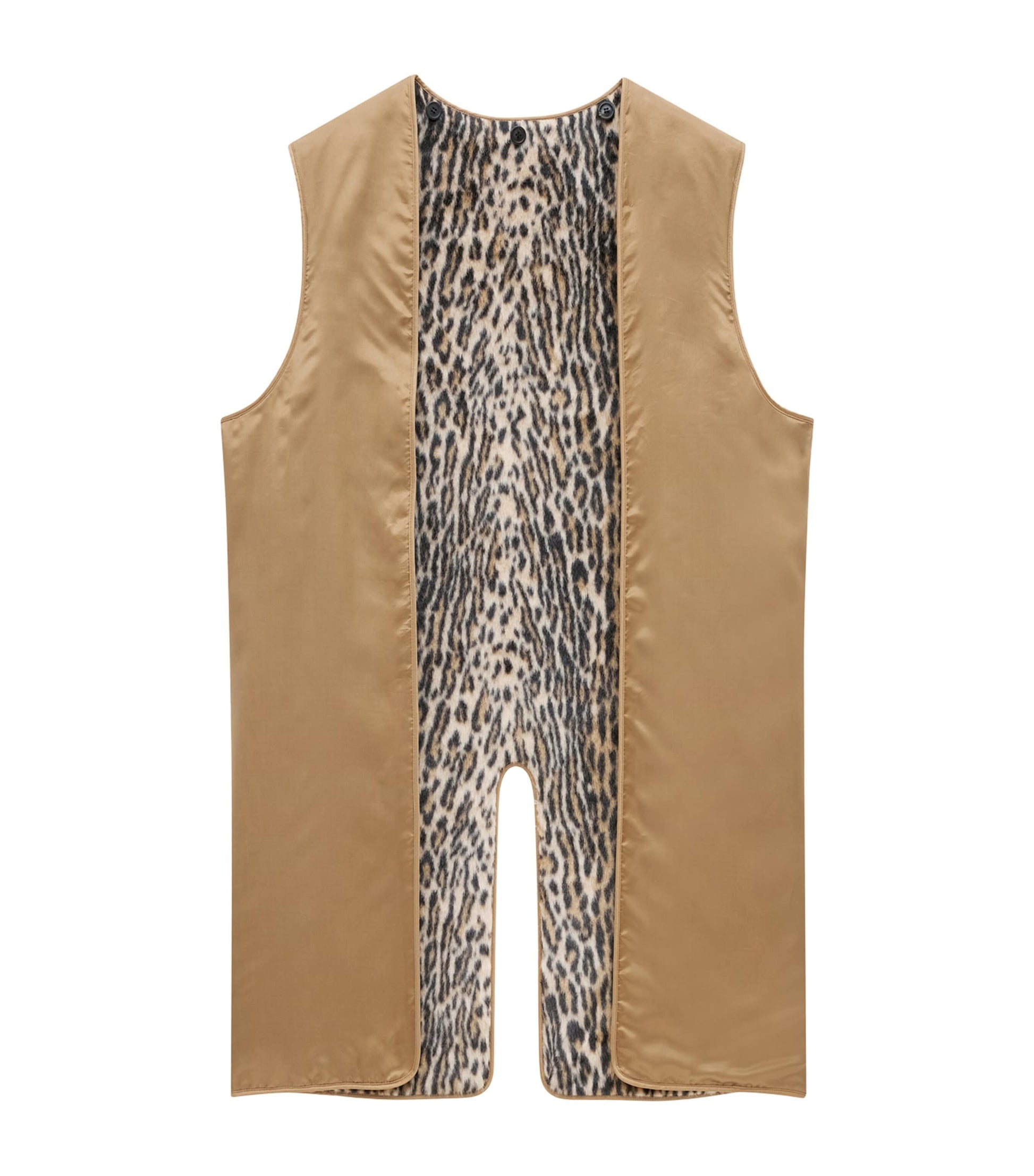 Saint Laurent Beige Cotton Gabardine Faux-Fur Lined Overcoat