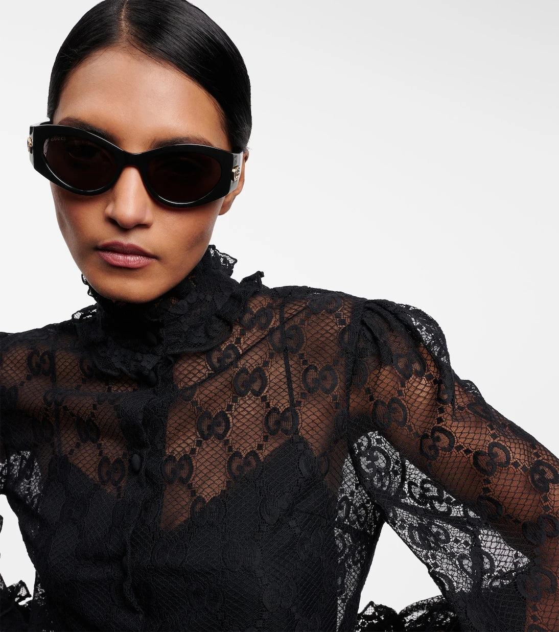 Gucci - GG oval güneş gözlüğü