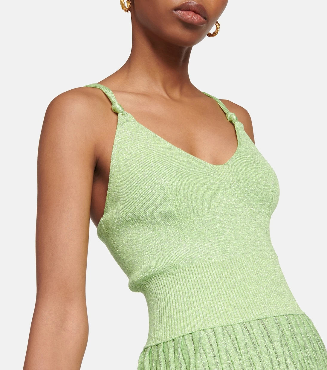 Proenza Schouler - Pleated metallic knit maxi dress