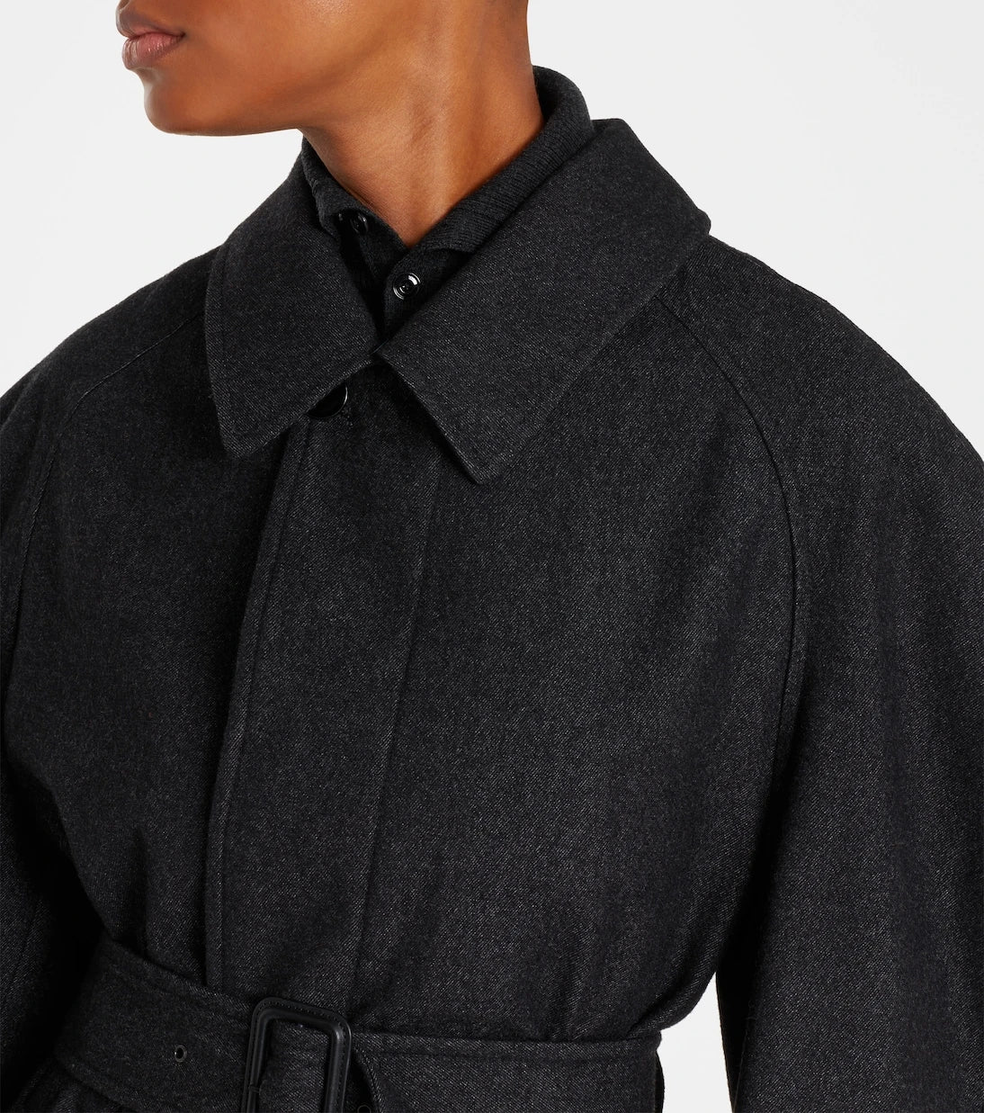 Lemaire - Belted wool and cotton twill coat