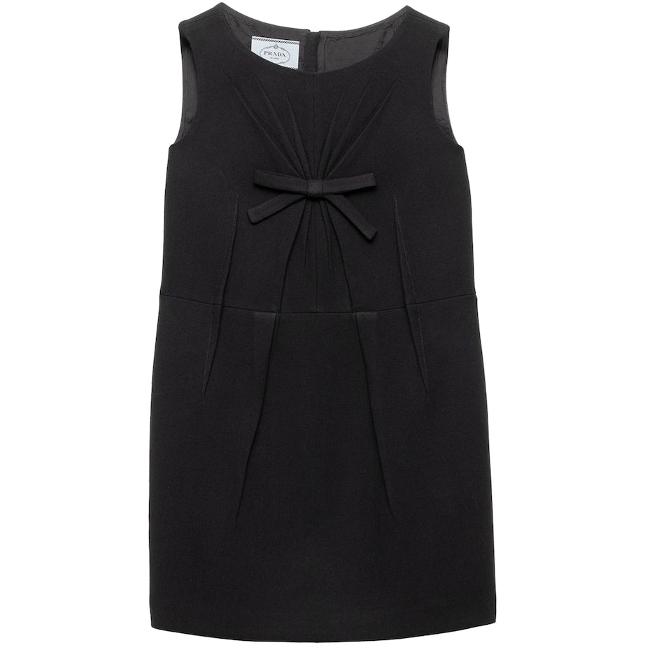 Prada Black Wool Natté Sleeveless Mini Dress