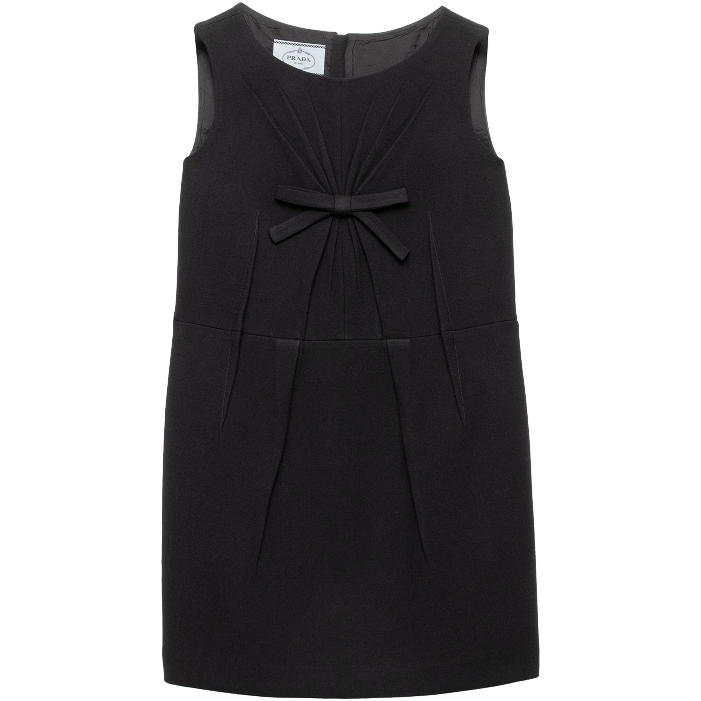 Prada Black Wool Natté Sleeveless Mini Dress