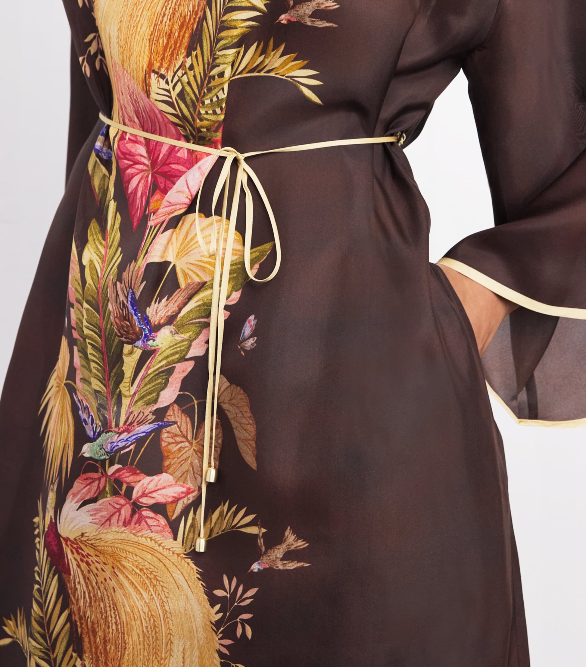 Zimmermann Burgundy Palm Ascension Tunic Midi Dress