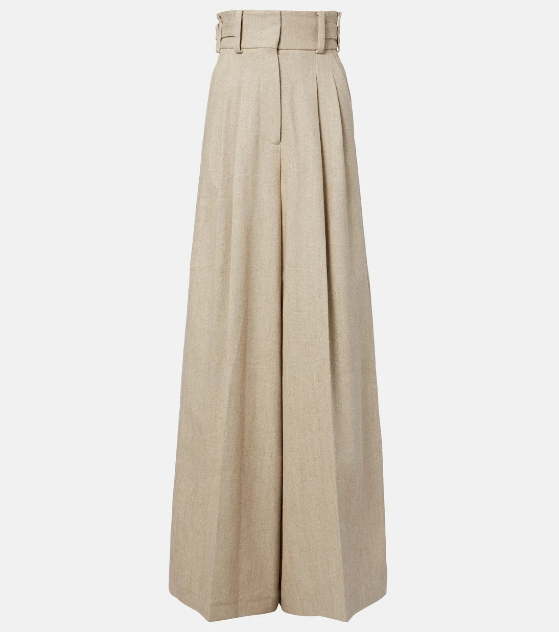 Elie Saab - Linen and cotton canvas wide-leg pants