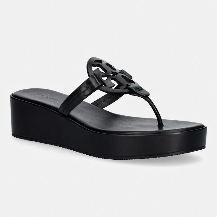 Tory Burch джапанки дамски кожени Miller Wedge