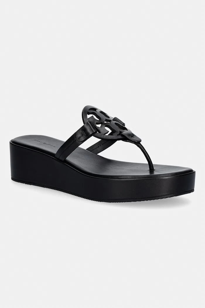 Tory Burch джапанки дамски кожени Miller Wedge