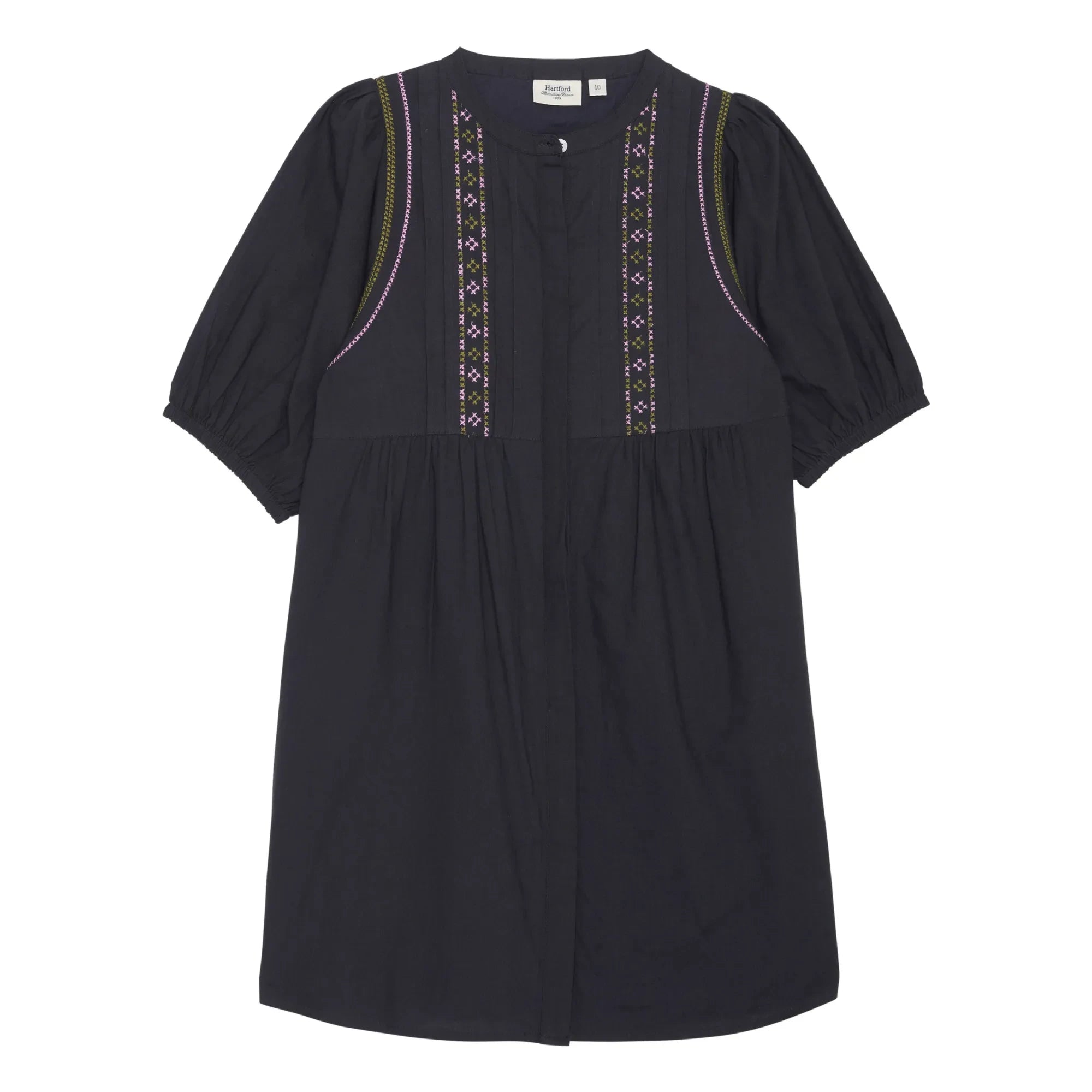 Hartford - Rema Embroidered Dress | Midnight blue