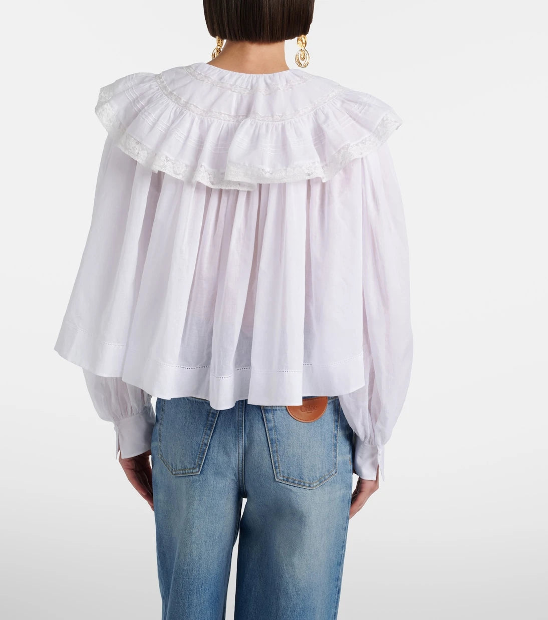 Chloé - Lace-trimmed cotton voile blouse