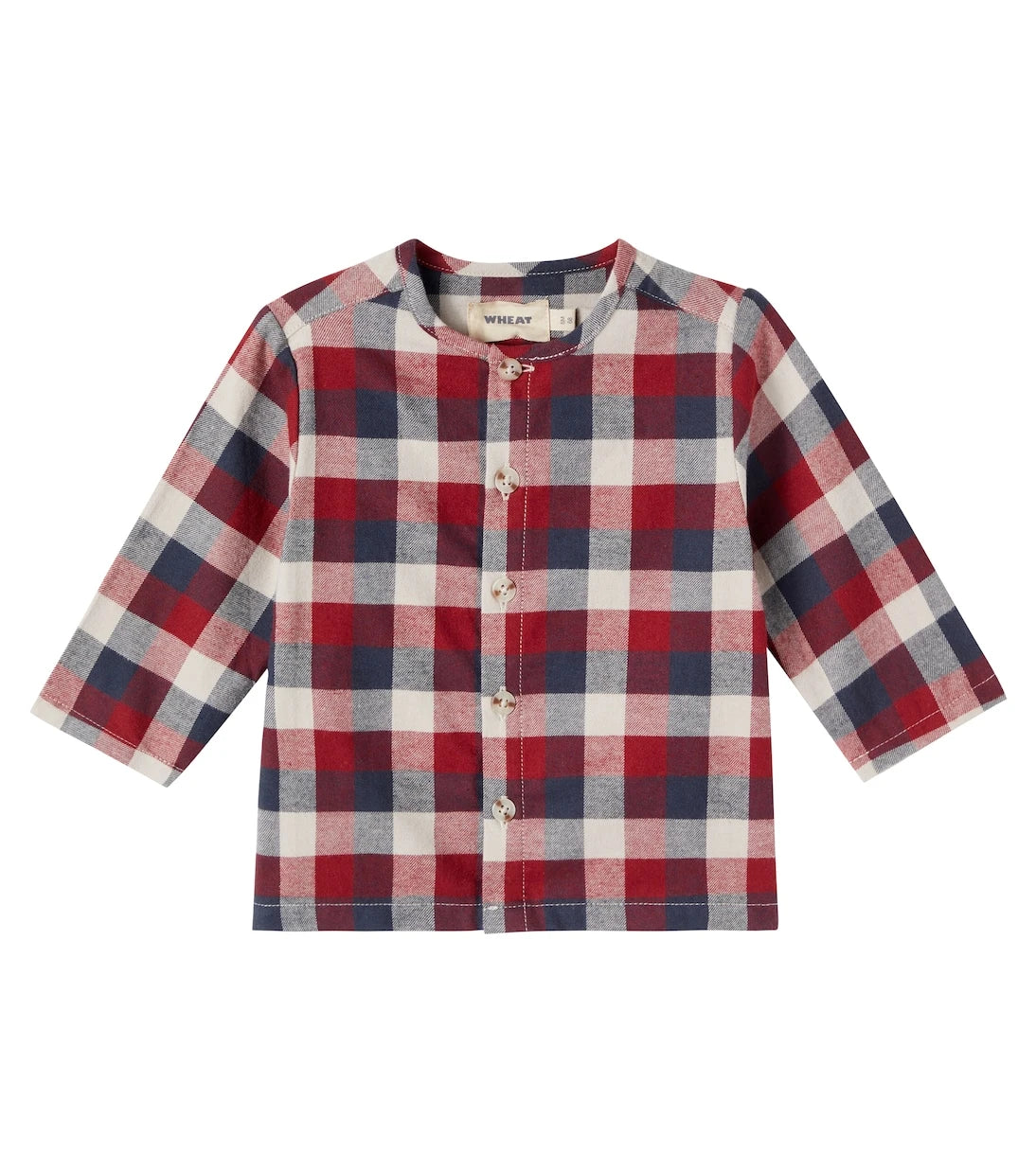 Wheat - Baby Shelby checked cotton shirt