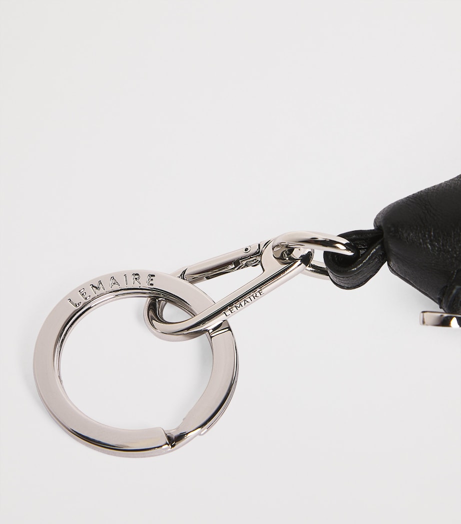 Black Nappa Leather Croissant Keyring
