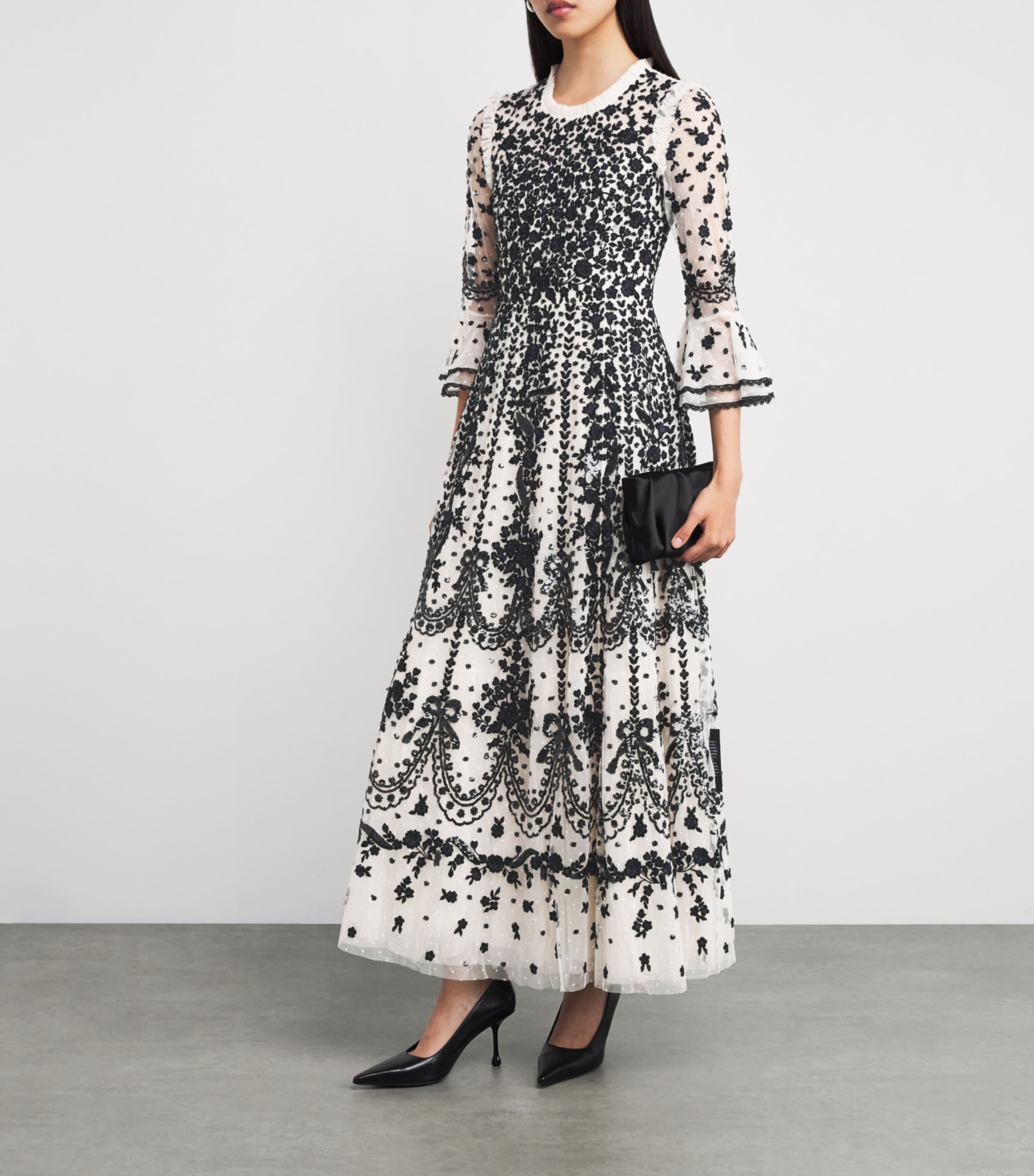 Needle & Thread Multi Round-Neck Adeline Maxi Dress