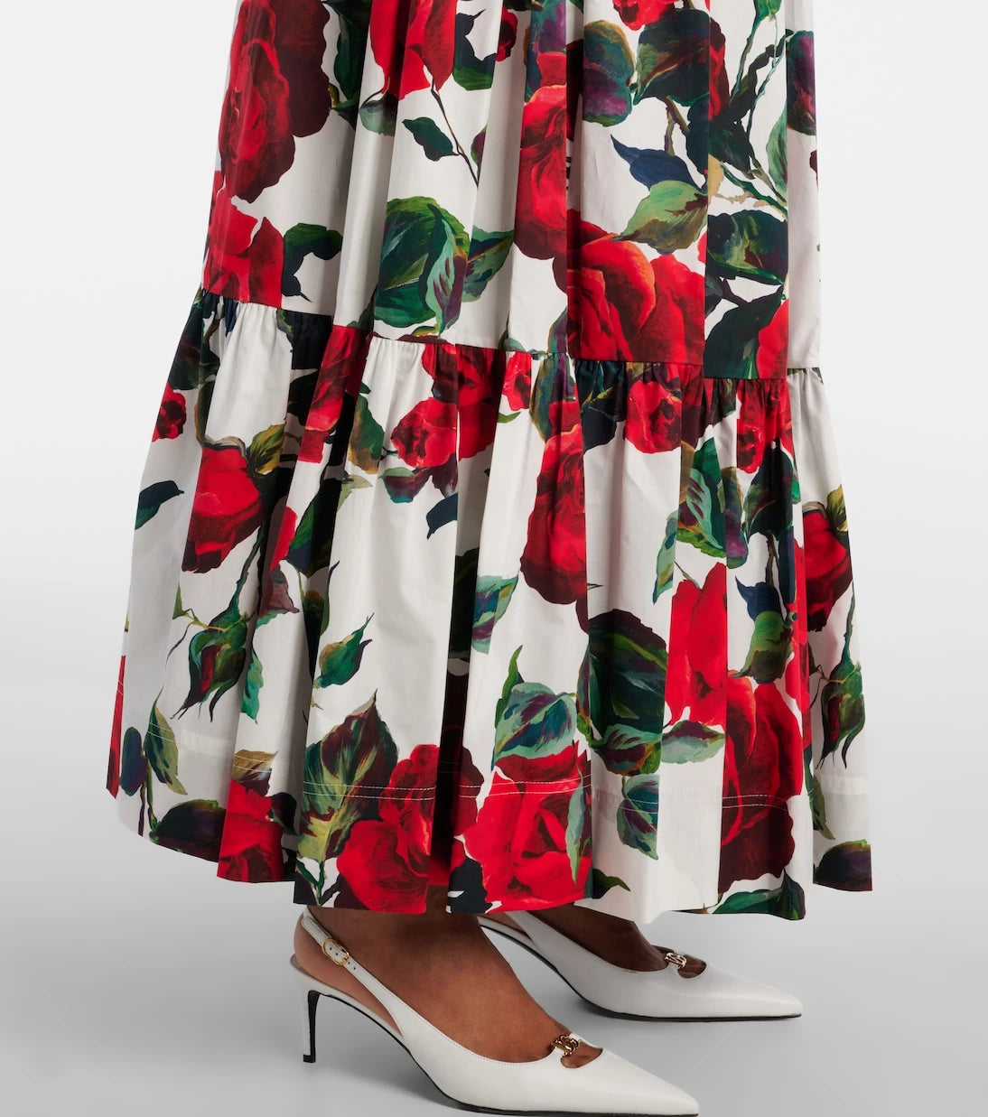 Dolce&Gabbana - Floral tiered cotton maxi skirt