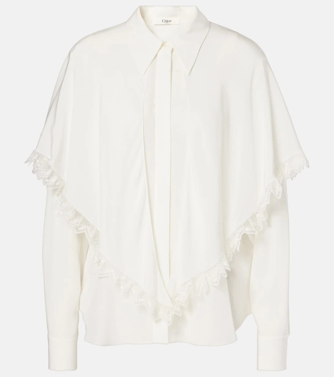 Chloé - Knotted Heritage silk crêpe de chine blouse