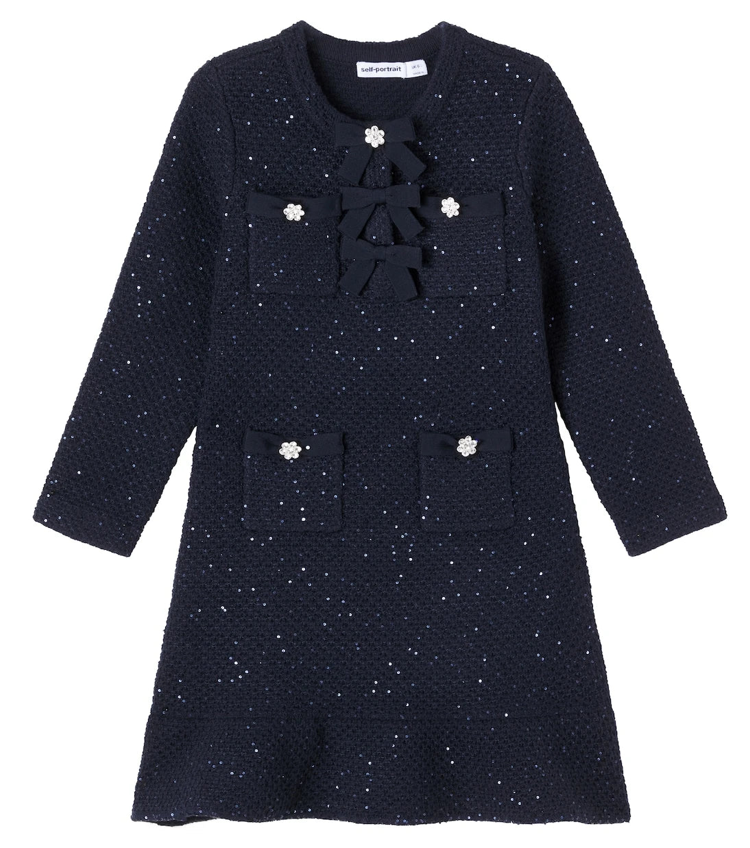 Self-Portrait Kids - Bow-detail sequined dress
