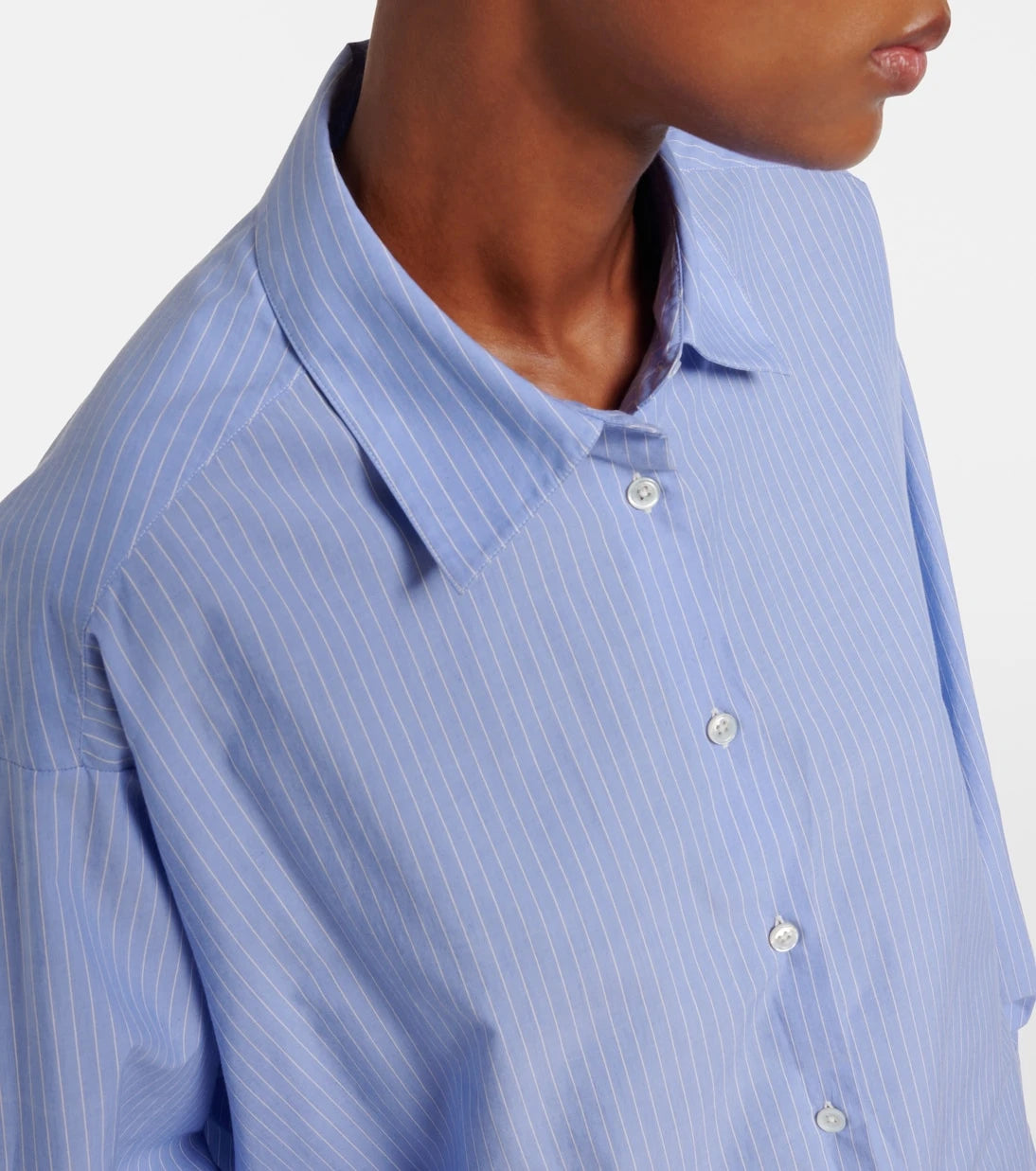 The Row - Luka striped cotton poplin shirt