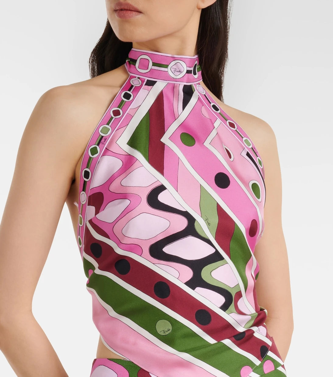 Pucci - Vivara halterneck silk satin top