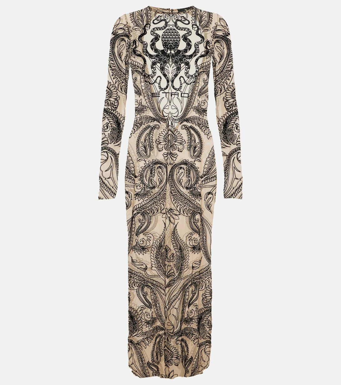 Etro - Logo printed tulle midi dress