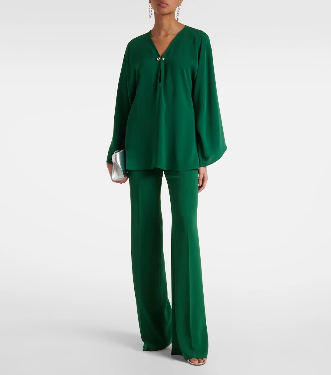 Max Mara - Umile crystal-embellished cady blouse