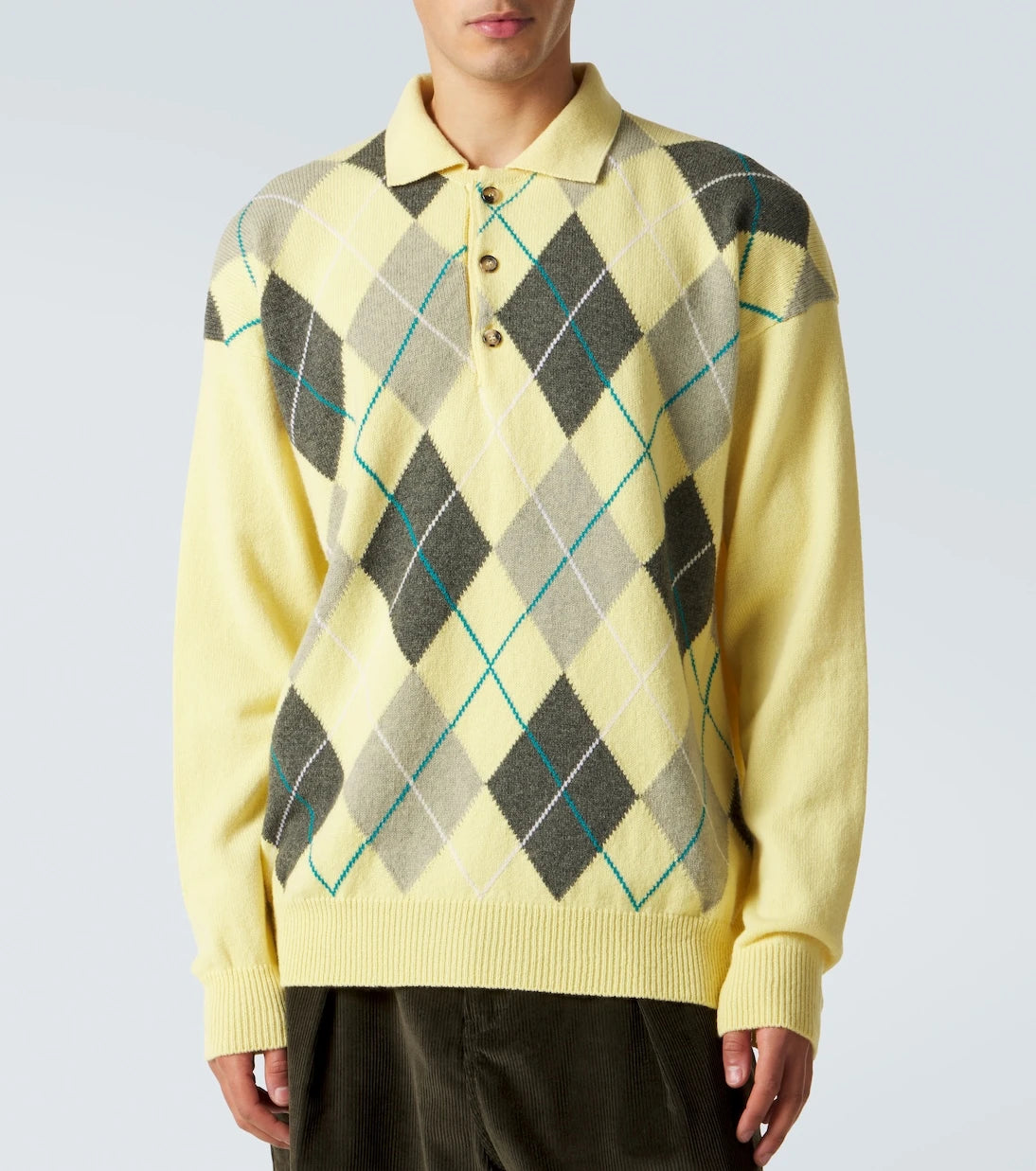 JW Anderson - Argyle wool polo sweater