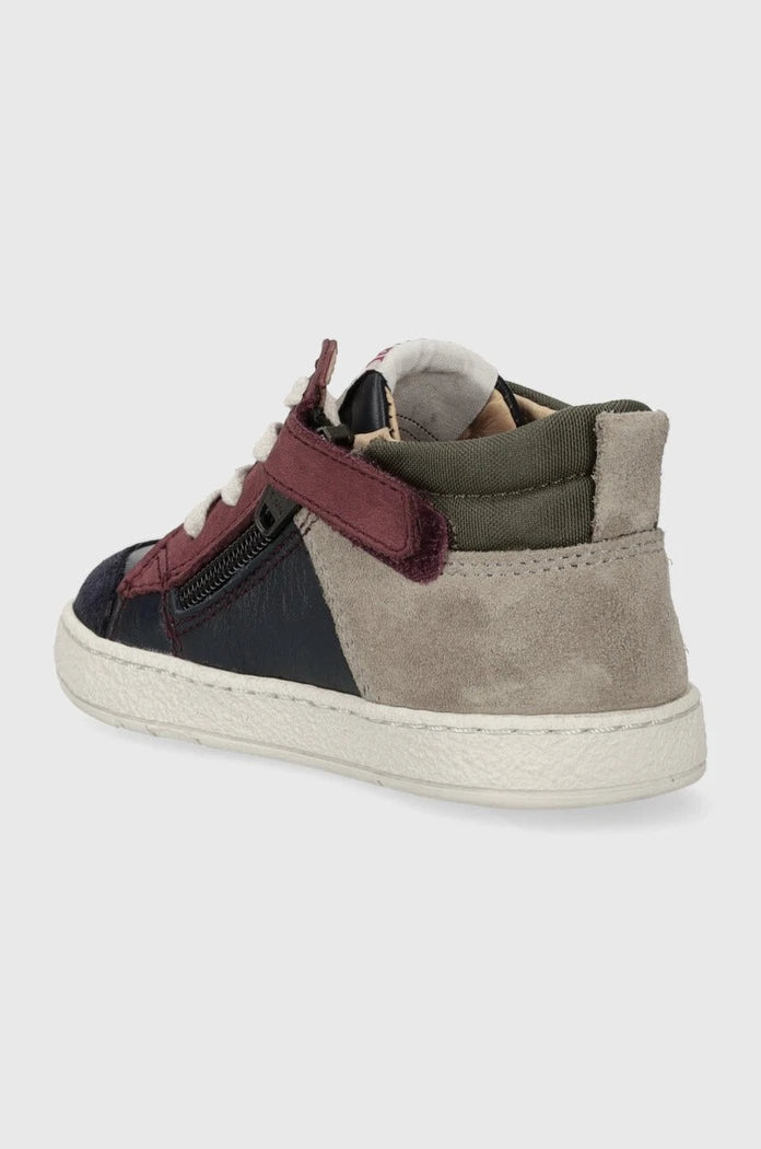 Детски половинки обувки от кожа Pom D'api MOUSSE ZIP TREK