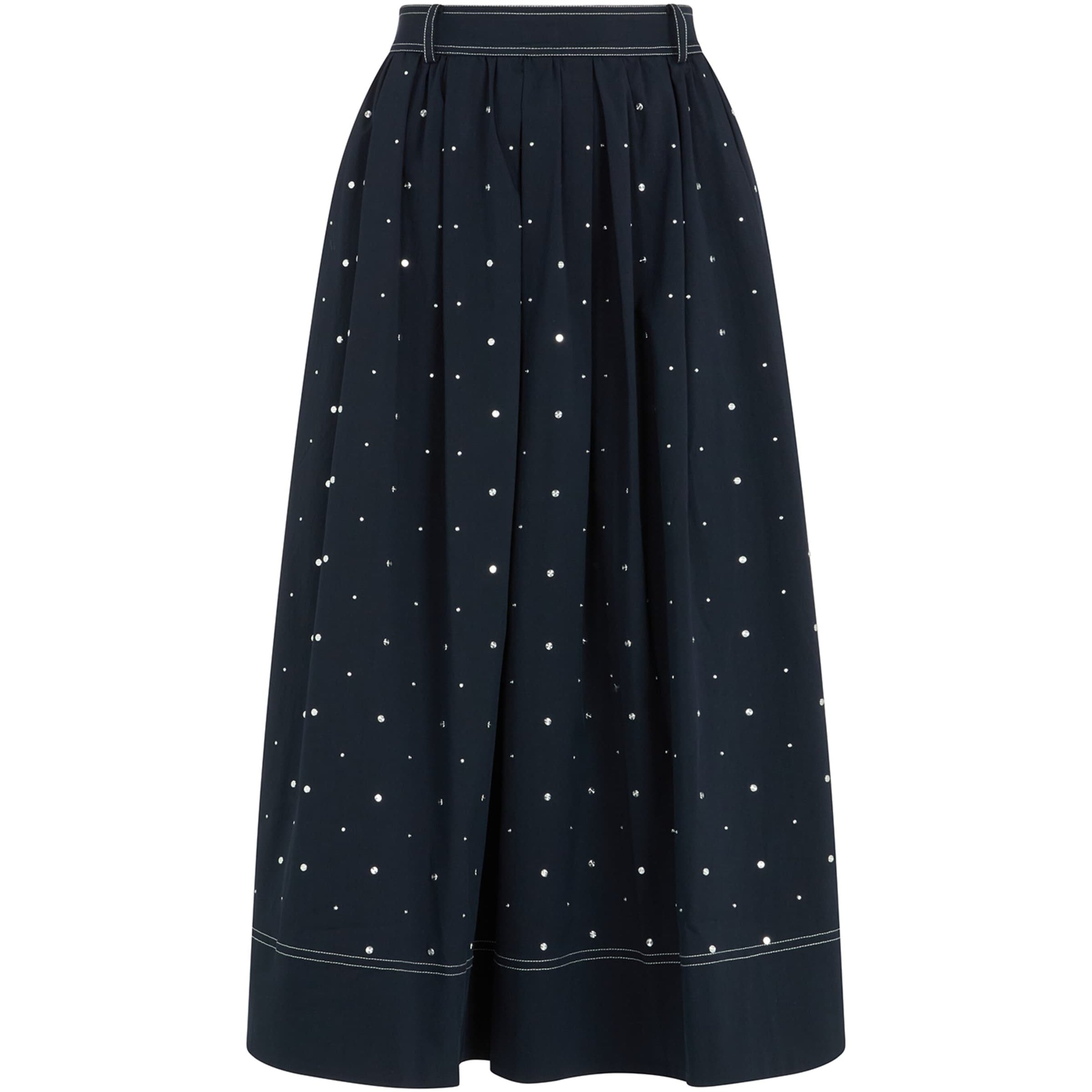 Maje Blue Studded Midi Skirt