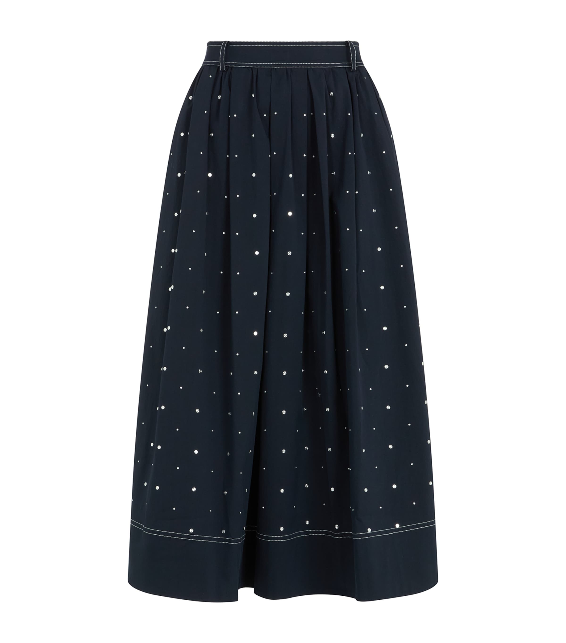 Maje Blue Studded Midi Skirt