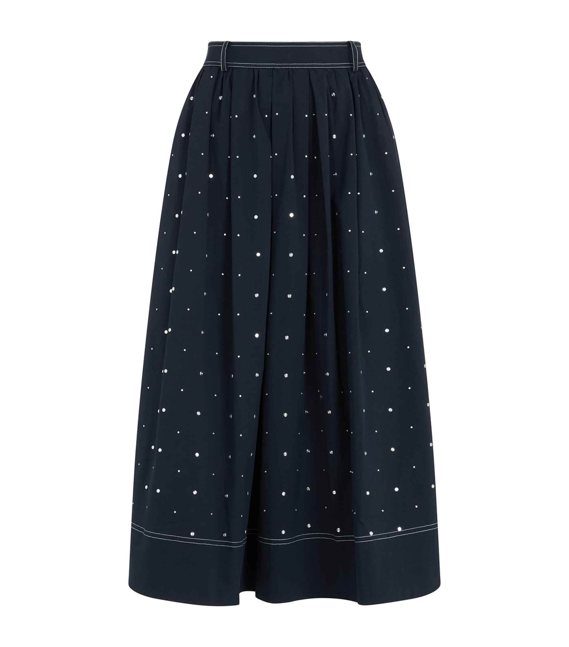 Maje Blue Studded Midi Skirt