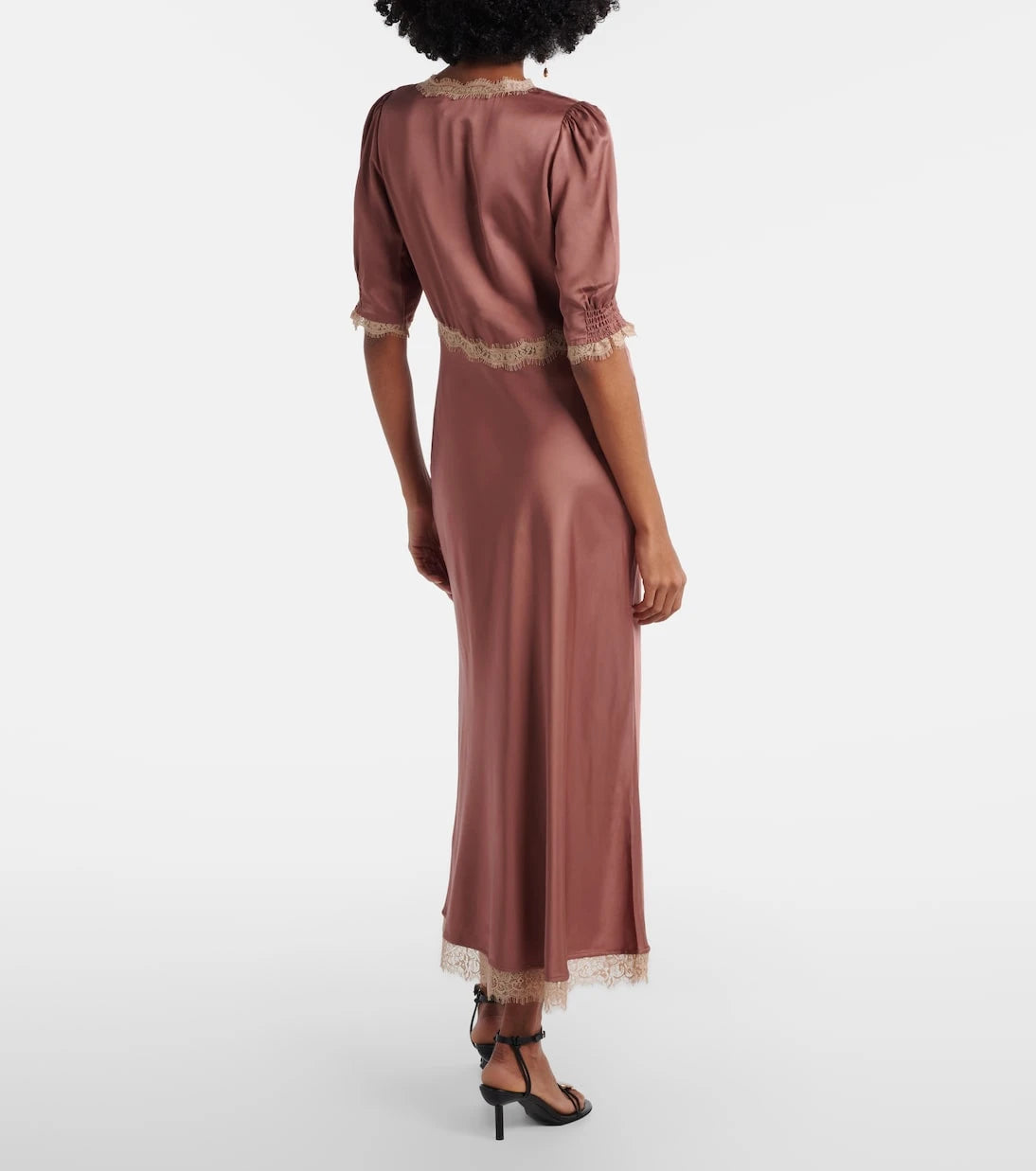 Rixo - Annina lace-trimmed satin maxi dress