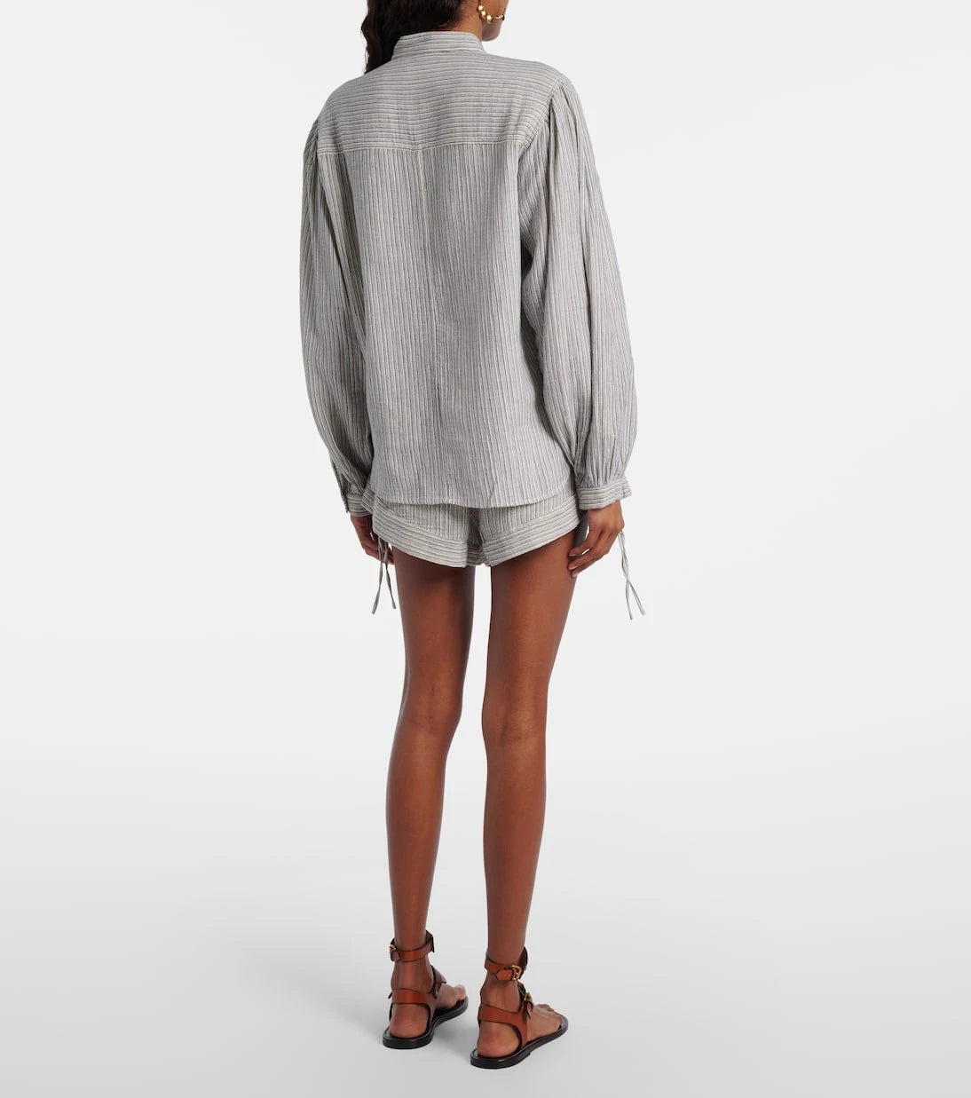 Marant Etoile - Thaliany striped cotton shorts