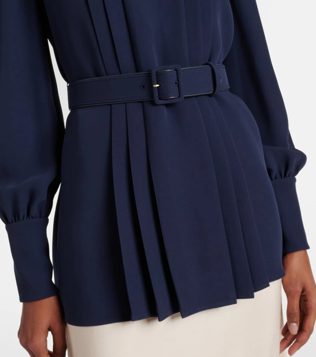Valentino - Cady Couture pleated belted blouse