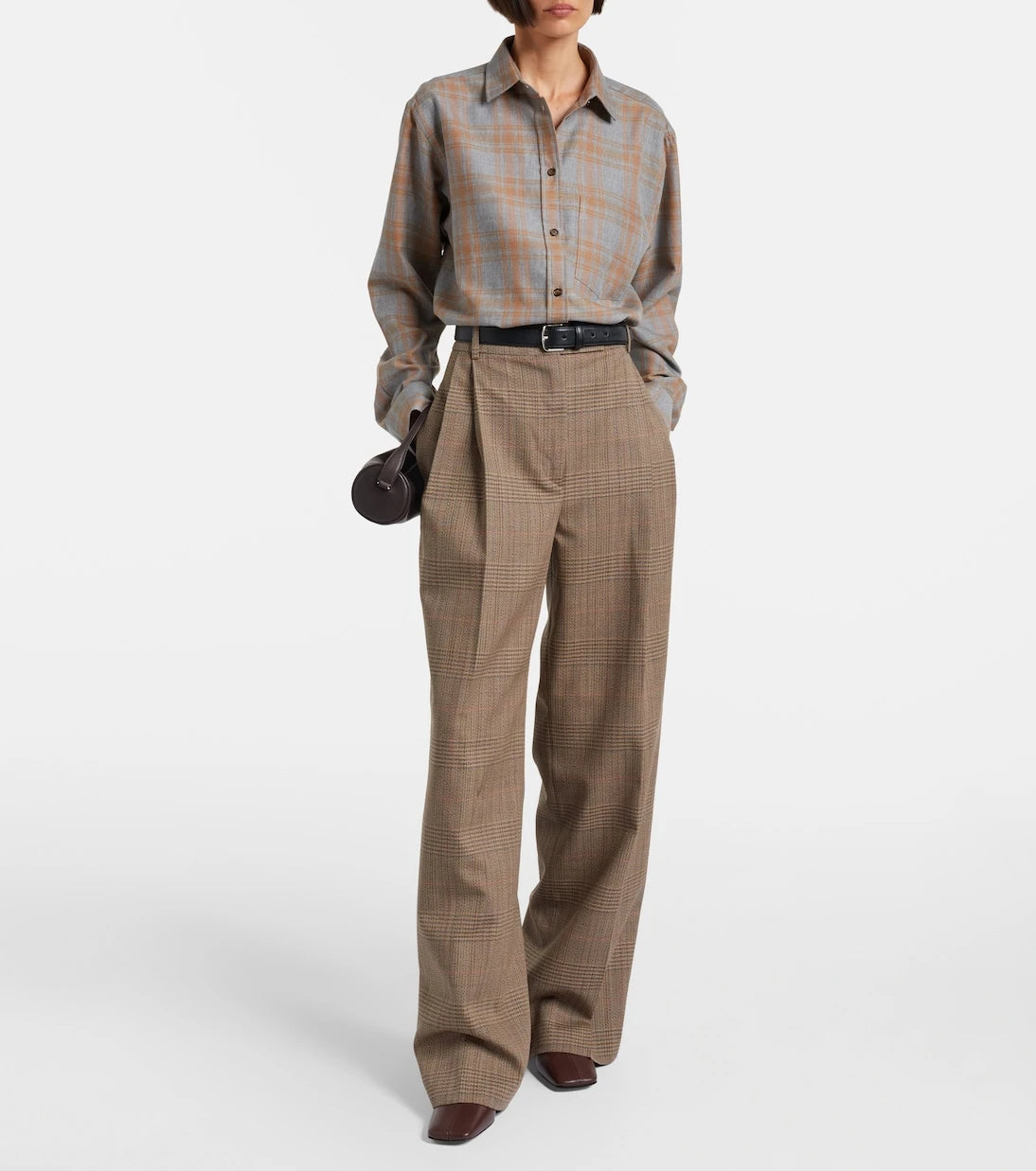 Róhe - Checked virgin wool straight pants